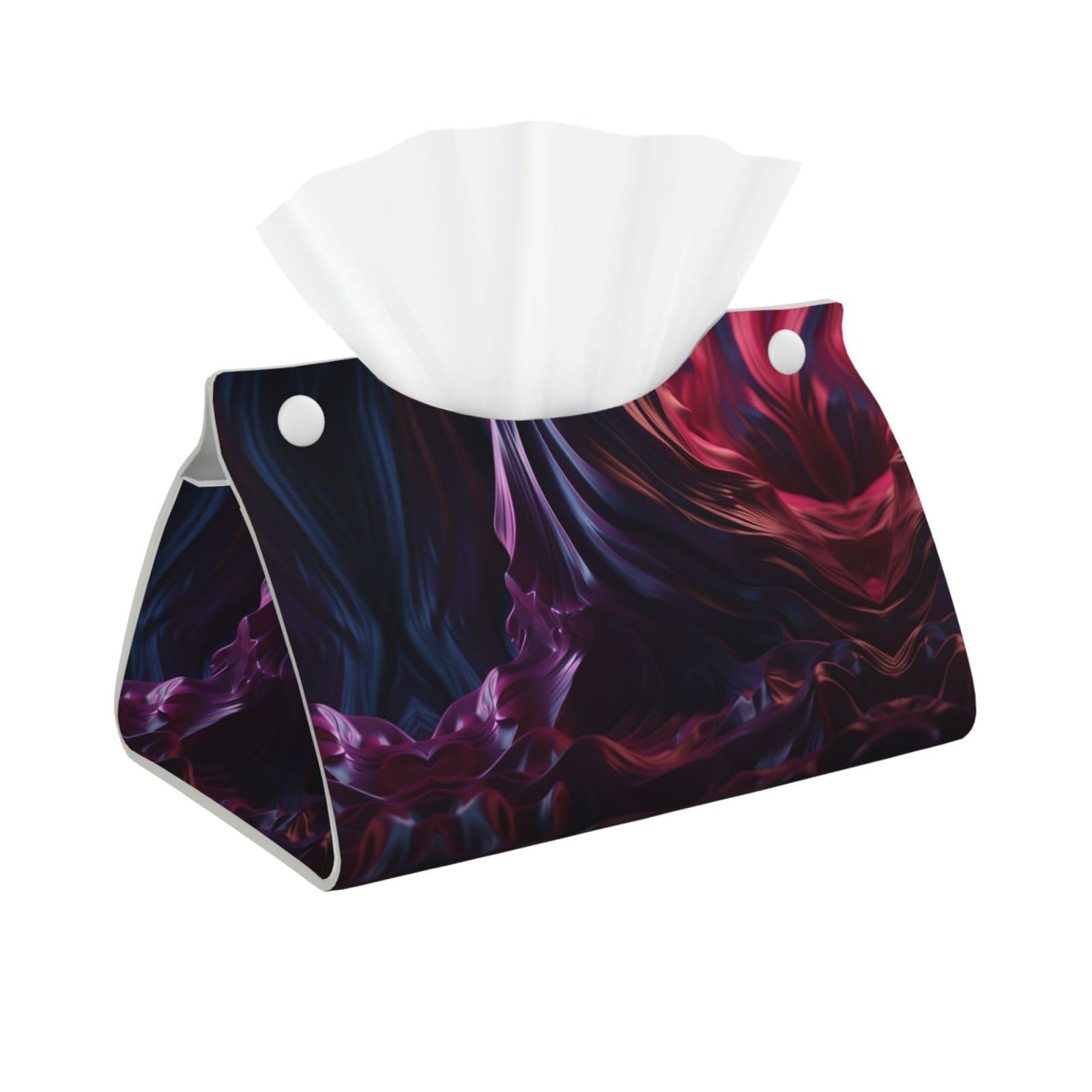 Decorative Tissue Box Cover Wavy Texture Tissue Box Holder Aesthetic Leather Storage Organizer Box for Bathroom Vanity Tabletop Night Stands Office Funny Home Decorative Tissue Case