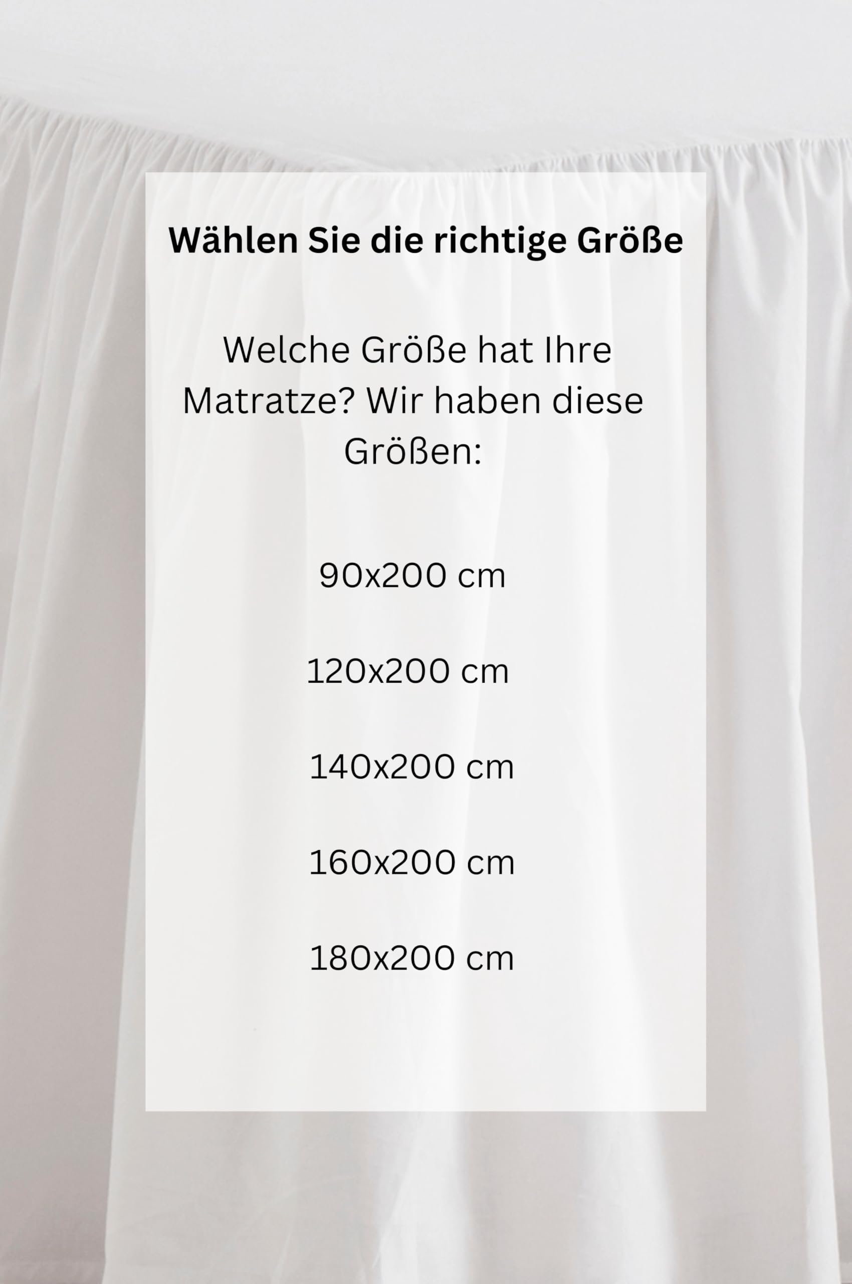 Jotex Zack Volant Betthusse Bettrock 100% Bio-Baumwolle Höhe 60 cm Weiß 180 x 200 cm