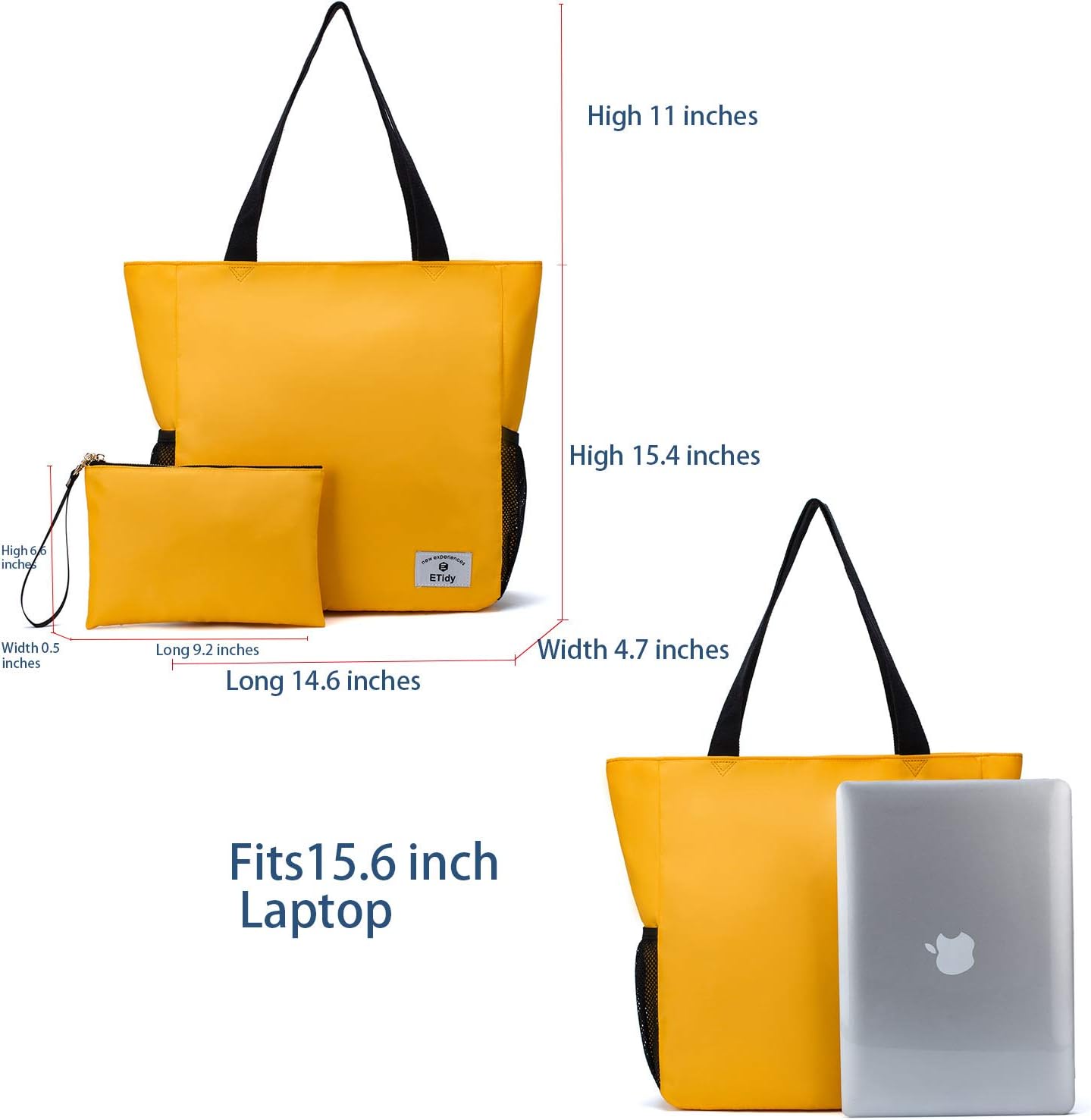 ETidy Large Capacity Foldable Tote Bag With Zipper Water-resistant SandproofWomen Beach Bag Handbag GymBag Travel ShoppingBag - Image 7