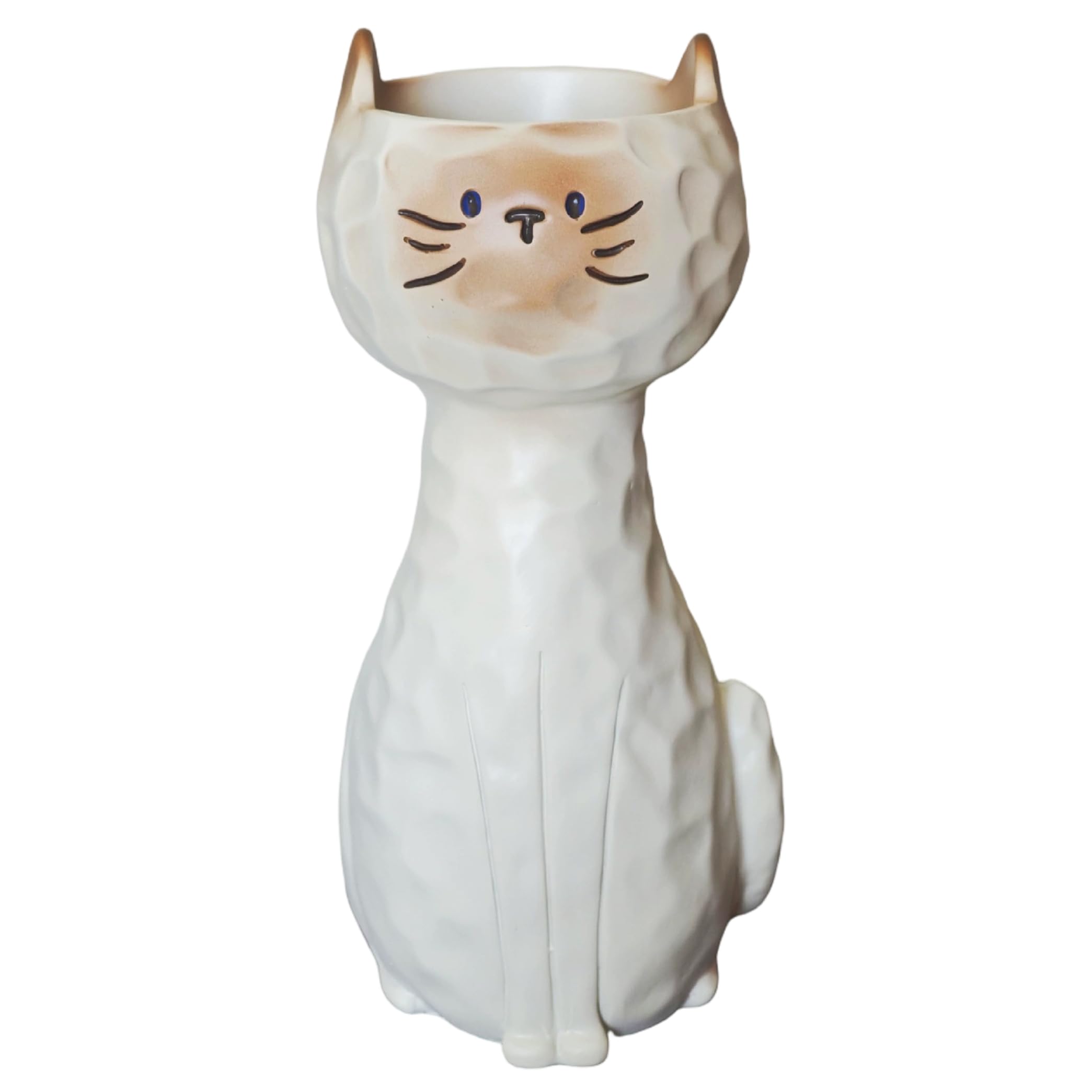 Yvocuyn Cat Flower Vase - Funny Resin Cat Vase, Cute Decorative for Entryway Living Room & Dining Room, Siamese