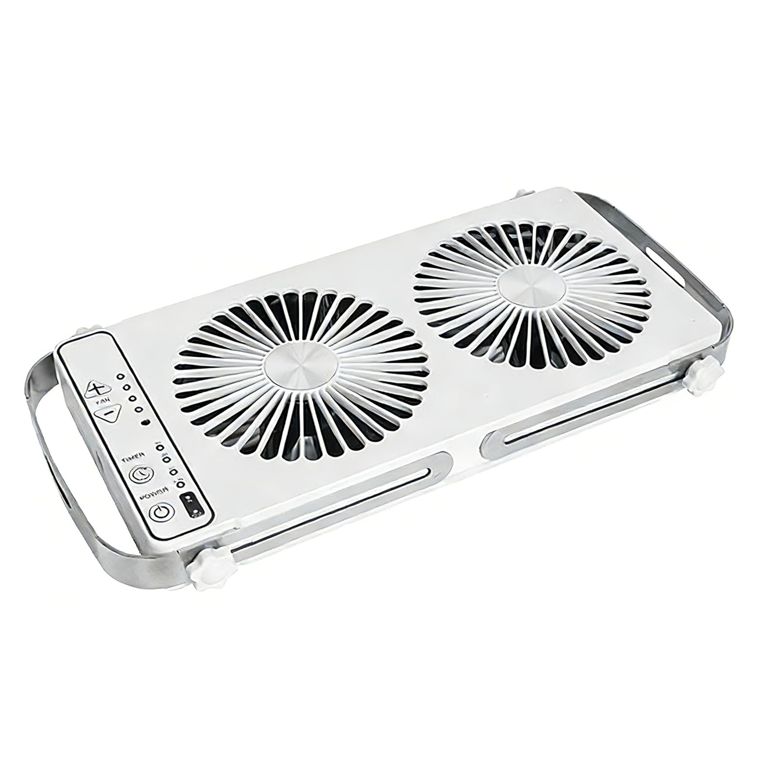 Ventilador De Techo Para Autocaravana, 12v Ventilador De Doble Fila Para Ventanas De Techo De Autocaravana Con 4 Velocidades Para Caravanas Camiones Y Furgonetas Extensible 37 A 59 Cm (Blanco)