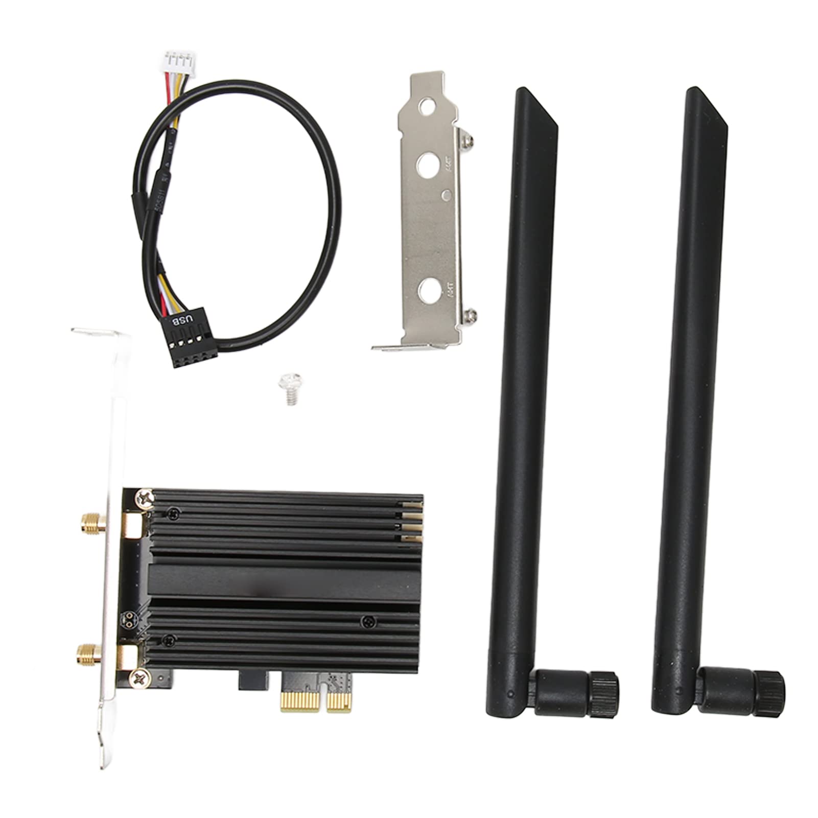Sxhlseller WiFi 6E AX210 Scheda WiFi PCI-E BT5.2 Tri-Band da 6 GHz/5 GHz/2,4 GHz con Sicurezza WPA3, Doppia Antenna, Forte Anti-interferenza per PC Desktop Compatibile con Win11/10