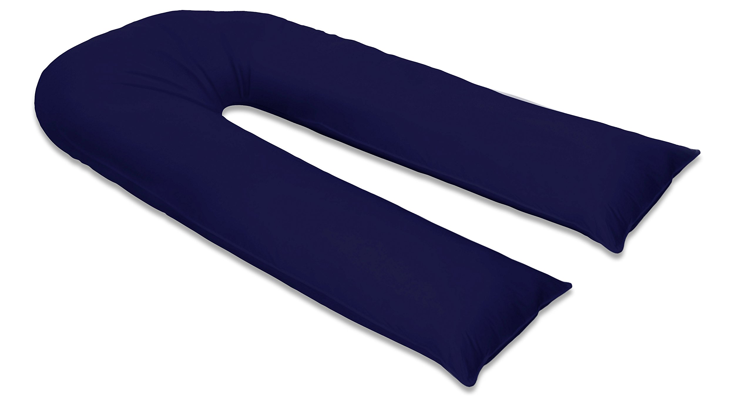sleepdove 12Ft U Pillow Body/Bolster Support Maternity Pregnancy Support Pillow with Free Removable Cotton Blend Breathable Zip Cover - Made in UK (Navy)