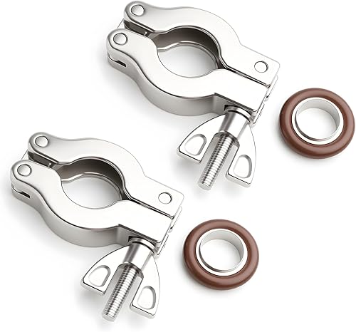 Miniatura 10 de 2 unids KF50 abrazadera de acero inoxidable 304 con anillo de centrado de acero inoxidable 304 KF50 con abrazaderas rápidas junta tórica