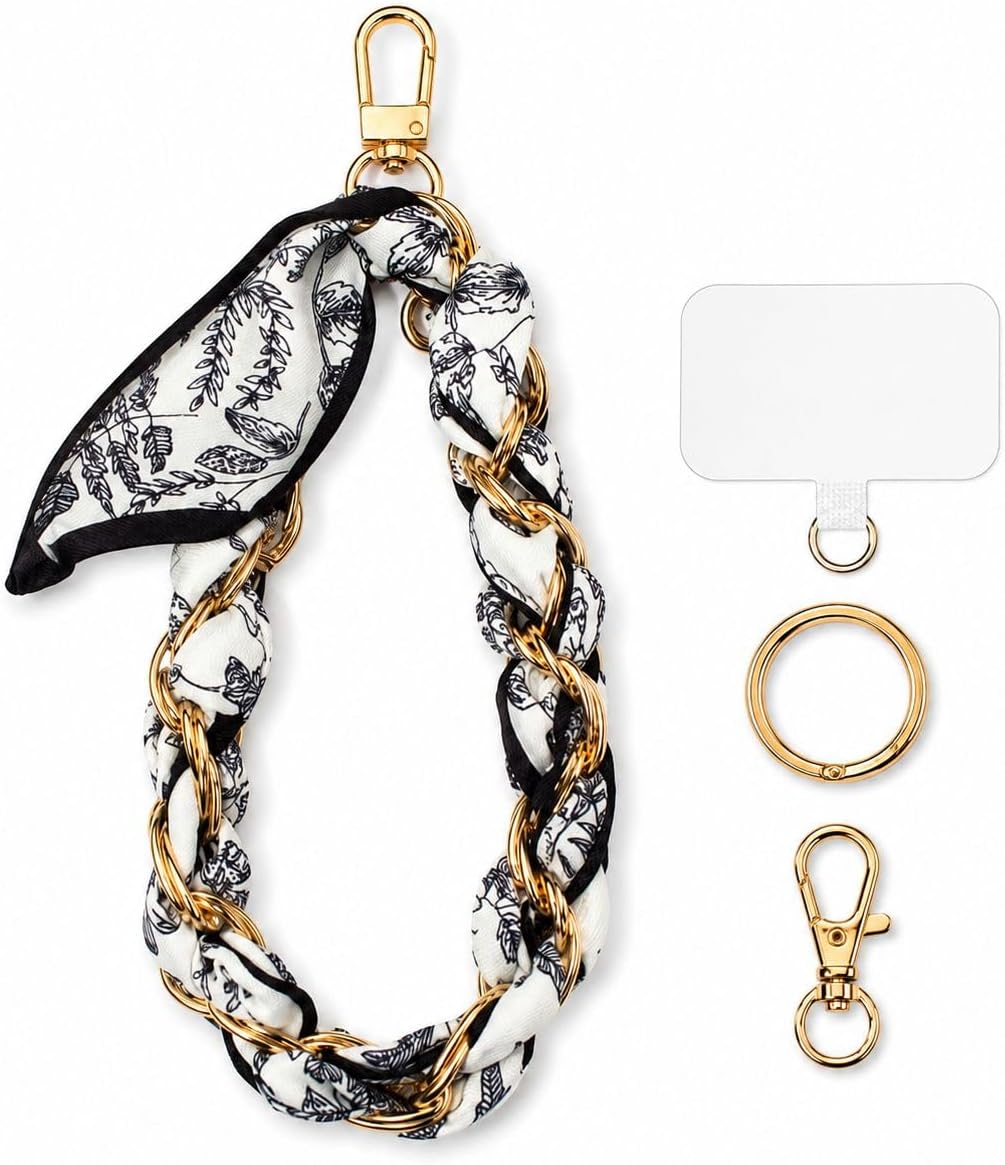 Scarf Phone Chain for Women Stylish Phone Charm Lanyard Wrist Strap Gift
