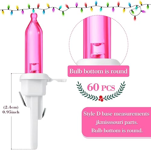 Miniatura 2 de Honoson 60 piezas de repuesto LED de Navidad, mini bombilla LED de Navidad gran angular, bombilla de repuesto para exteriores, bombilla LED para