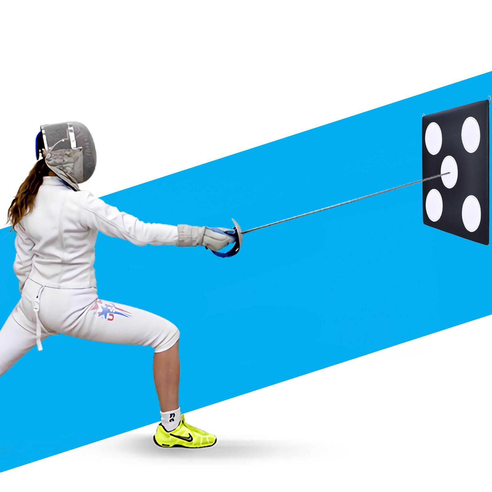 Leather Square Fencing Target - Fencing Practice Target for Foil Saber Epee and Hema - Self-Training Auxiliary Fencing Equipment for Fencer (Five)