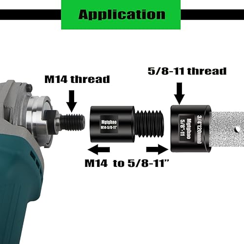 Miniatura 4 de Adaptador de amoladora angular, brocas de núcleo de diamante de diferentes roscas, cortador M14 hembra a 58-11 macho.