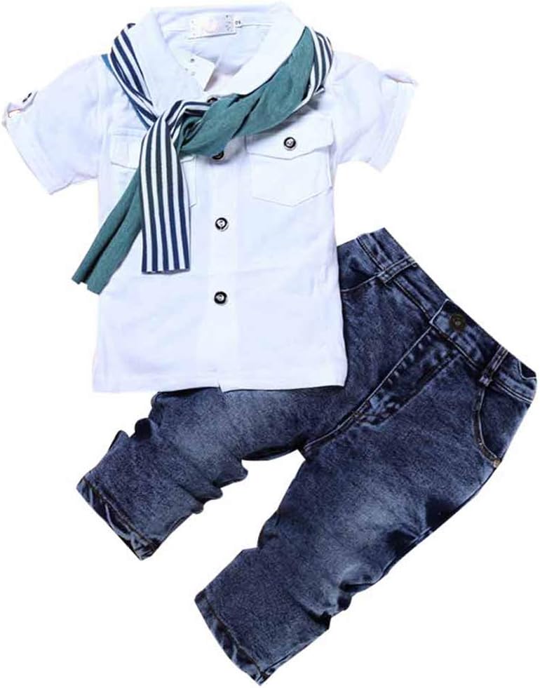 Boys' 3Pcs Handsome Outfit Set: Plaid Shirt, Kuwait Ubuy