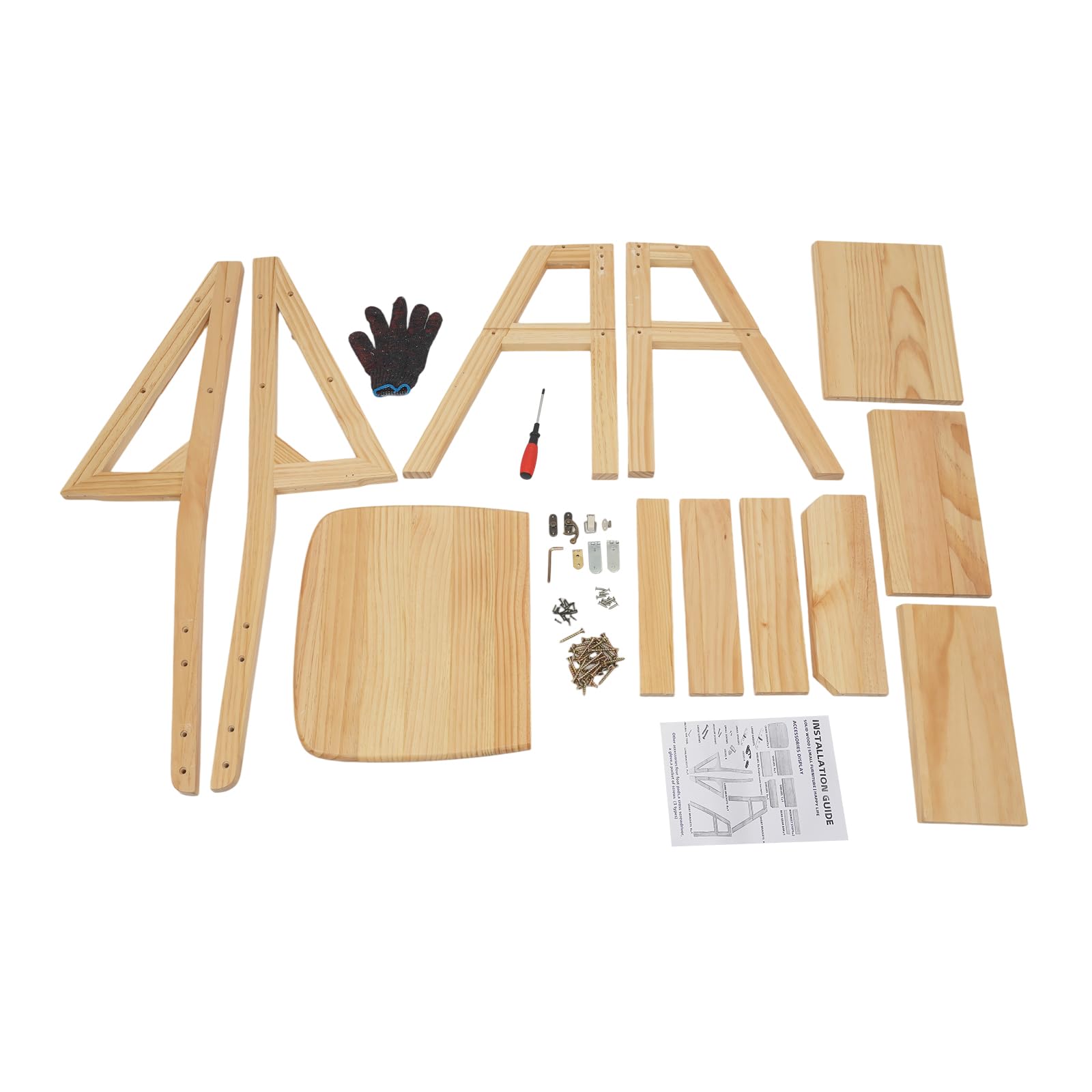Taburete plegable de madera, 2 en 1, con cierres seguros, guante de protección, silla de escalera multifuncional para dormitorio, oficina, apartamento, cocina