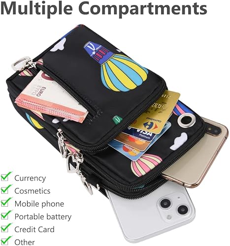 Miniatura 3 de Pequeña cartera cruzada para teléfono, bolso de nailon para teléfono celular, bolso cruzado de viaje, bolso de hombro para teléfono celular, bolso