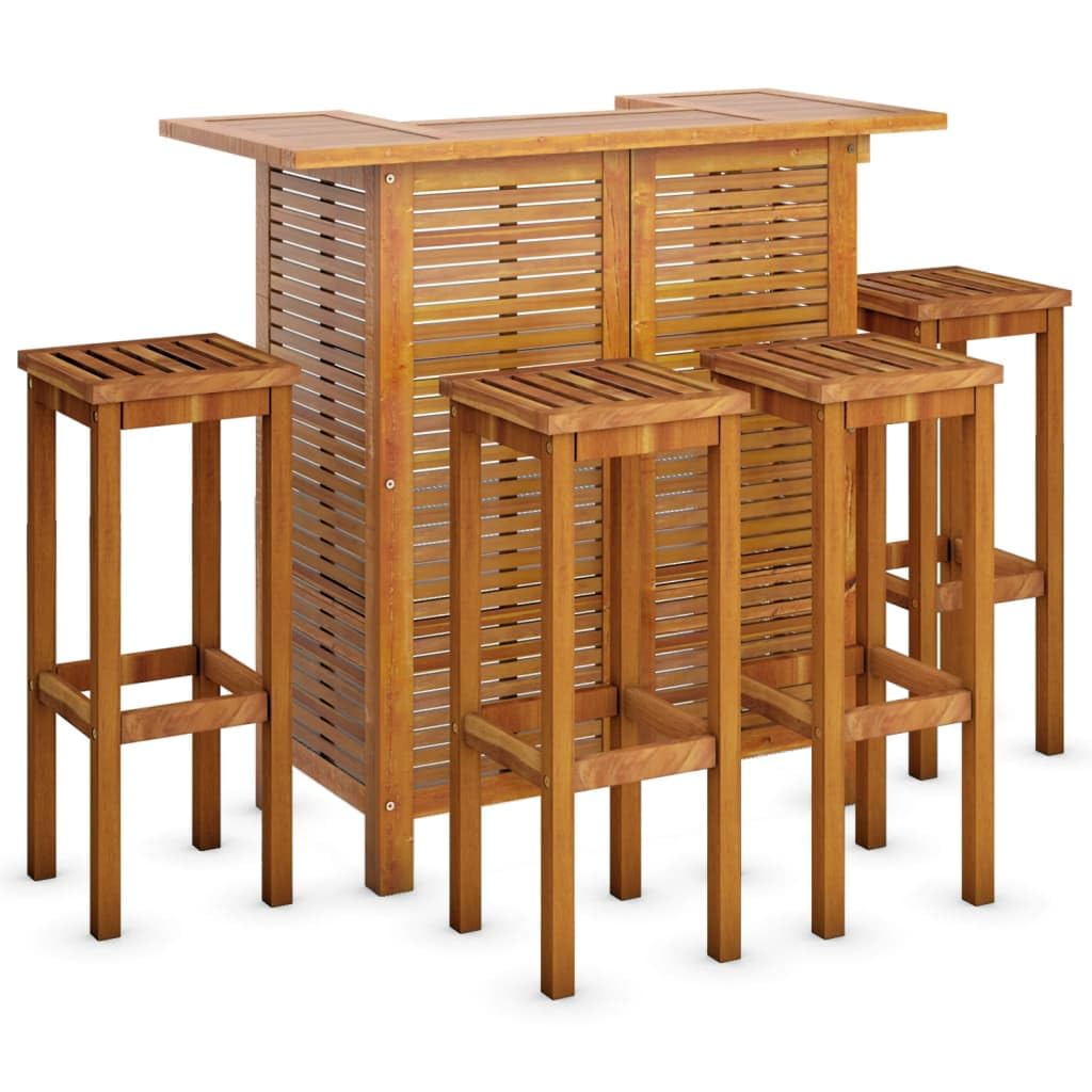 Ensemble de bar de jardin 5 pcs Bois d'acacia massif