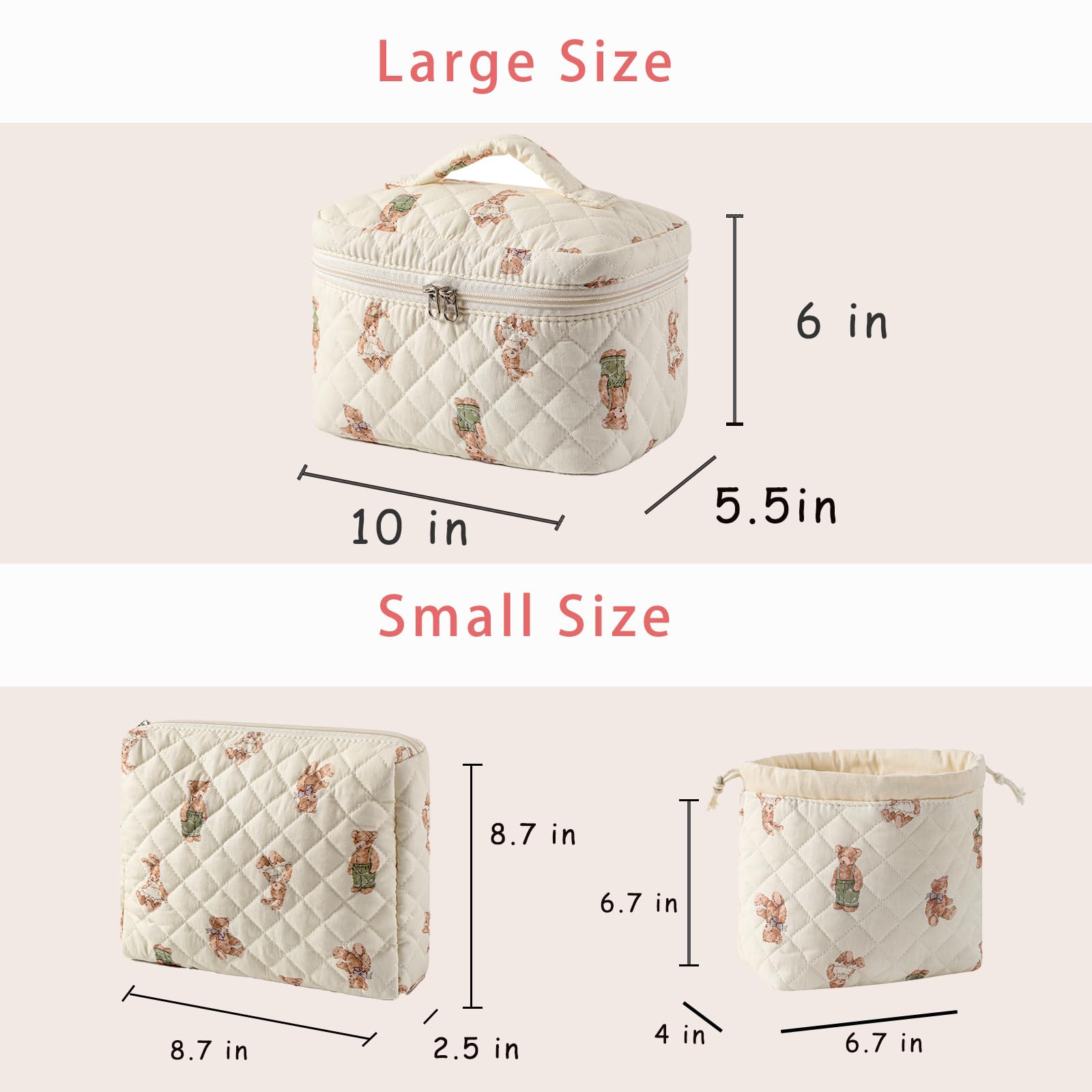 Cotton Quilted Makeup Bag