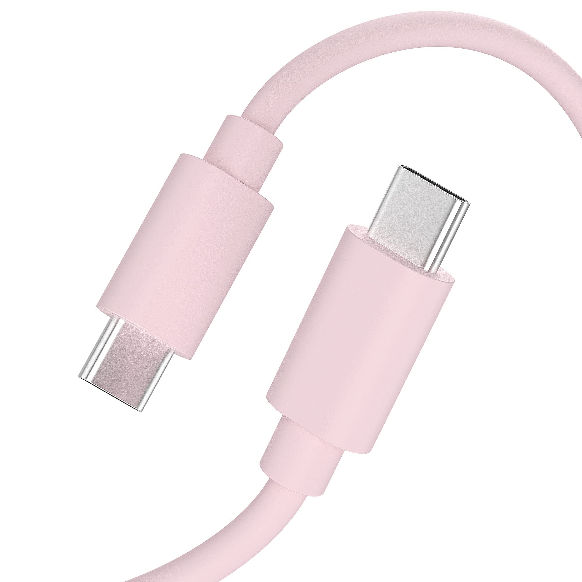 TALK WORKS USB C to USB C Cable 10ft Android Phone Charger Heavy Duty PD Type C Fast Charging Power Delivery Cord for iPhone 15/Pro/Max, Samsung Galaxy S23/S22/S21,Apple MacBook, iPad Pro,Switch-Pink