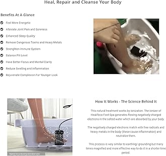Healifeco Ionic Foot Spa at Home Detox and Cleanse - Ionic Foot Cleanse Ion Detox Foot Bath Machine, Ion Detox Foot Bath Kit, Relaxed and Relieved Your Feet