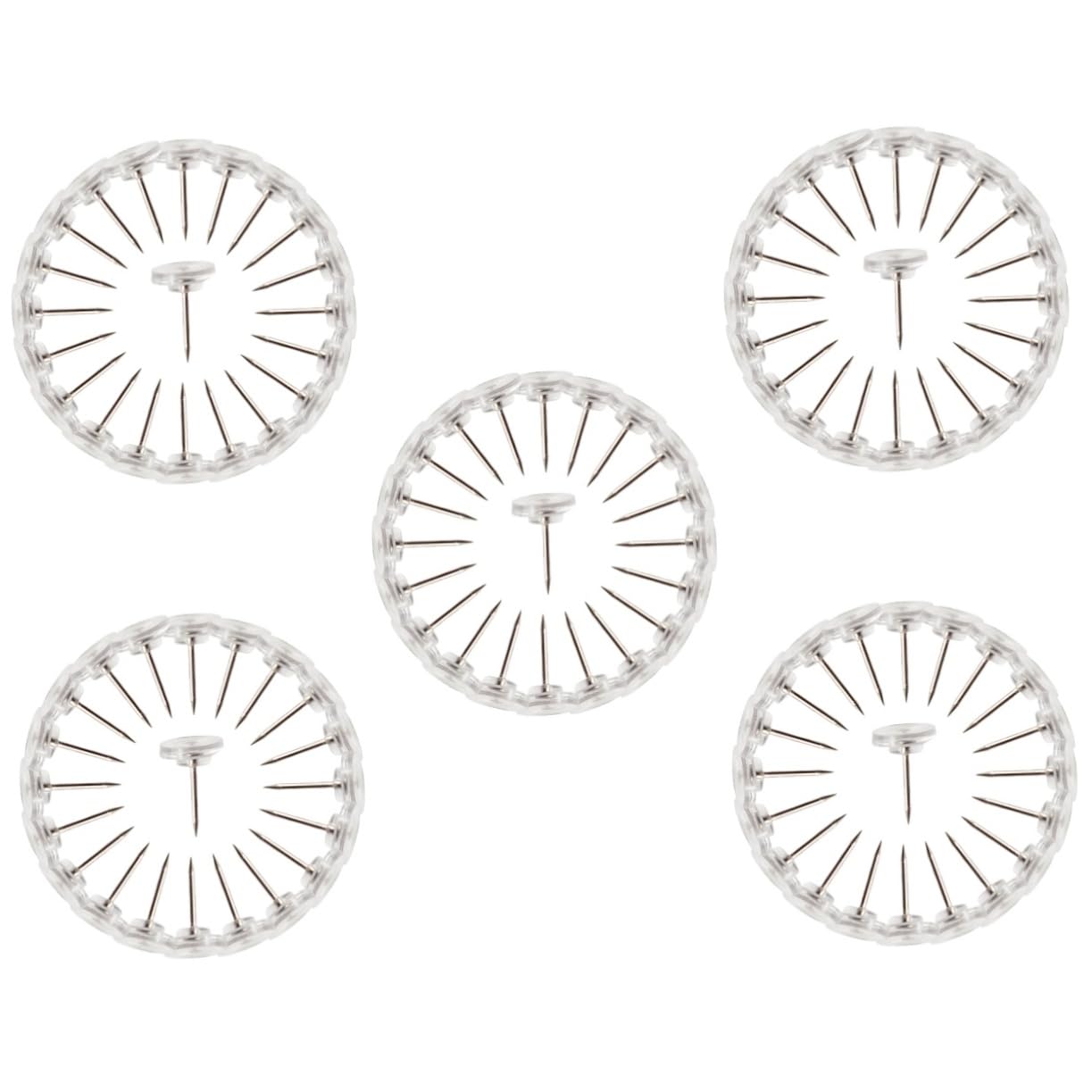 DOITOOL 5 Ensembles Punaises Transparentes pour Tableau Liège Épingles Ronde pour Affichage De Photos Cartes Et Documents Accessoires De Pratiques 200 Pièces * 5