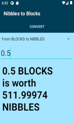 Nibbles to Blocks Conversion Calculator