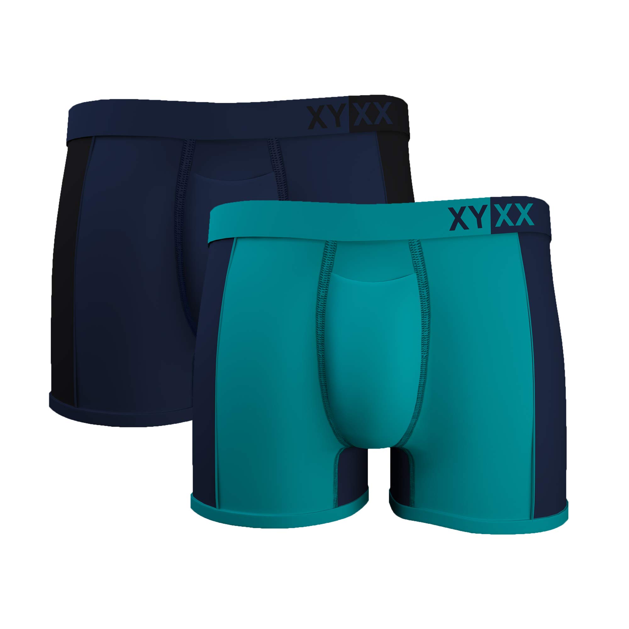 XYXXMen's Dualist Micromodal Regular Fit Colorblock Antimicrobial Trunks with No Marks Waistband (Pack of 2)