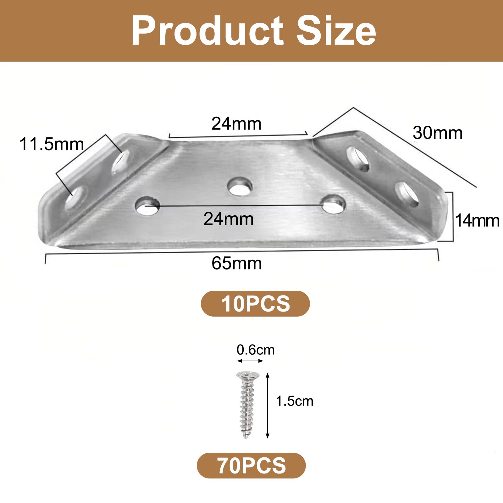Set 20 Connettori Angolari Metallo Nero - Per Mobili, Letti, Scrivanie, Fissaggio 90&deg;, Con Viti