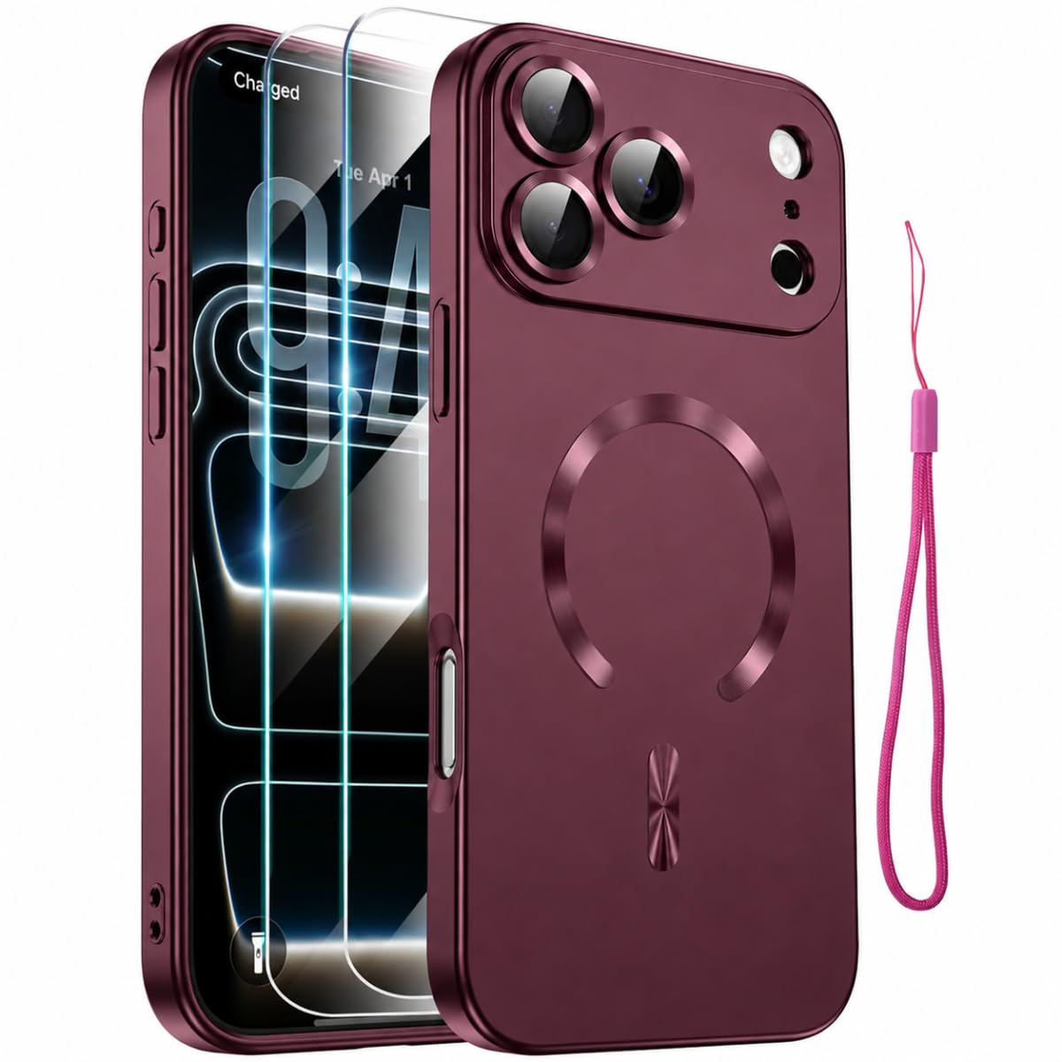 Astter Magnetic for iPhone 18 Pro Max/iPhone 17 Pro Max Case-Burgundy Burgundy for iPhone 18 Pro Max/iPhone 17 Pro Max
