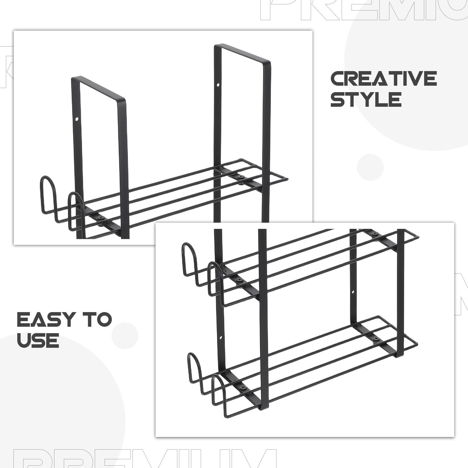 Lurrose Porta Guanti Struttura Tripla Nero Magnetico in Metallo da Parete e Robusto e Stabile, per Garage e Laboratorio per Garage Laboratorio