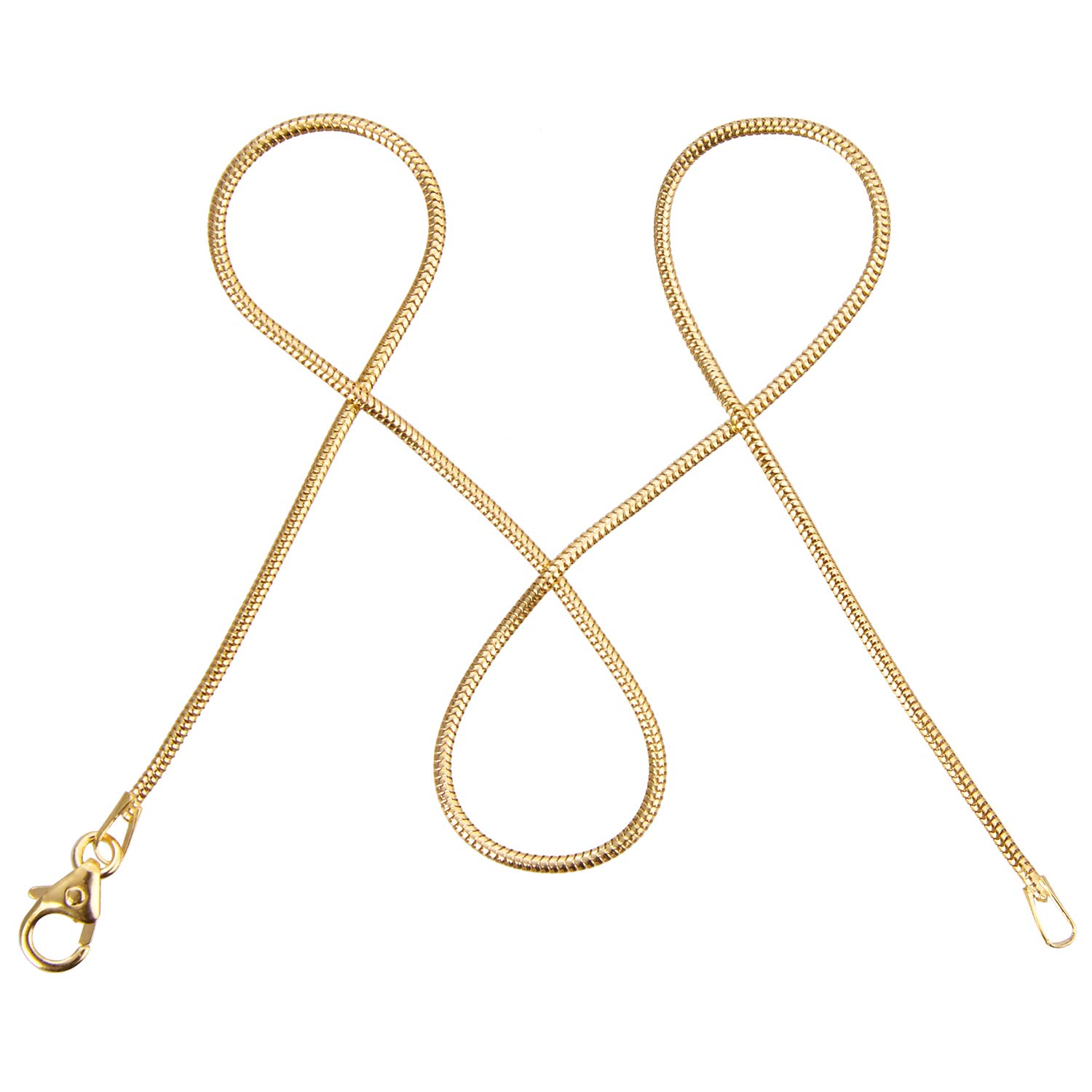 modabilé Damen Schlangenkette aus 585er Gold (34-100cm I 1,2mm breit) I Goldkette 585 ohne Anhänger I Zarte Halskette für Frauen I Echtgold Kette + Etui I Goldkettchen Produziert in Deutschland