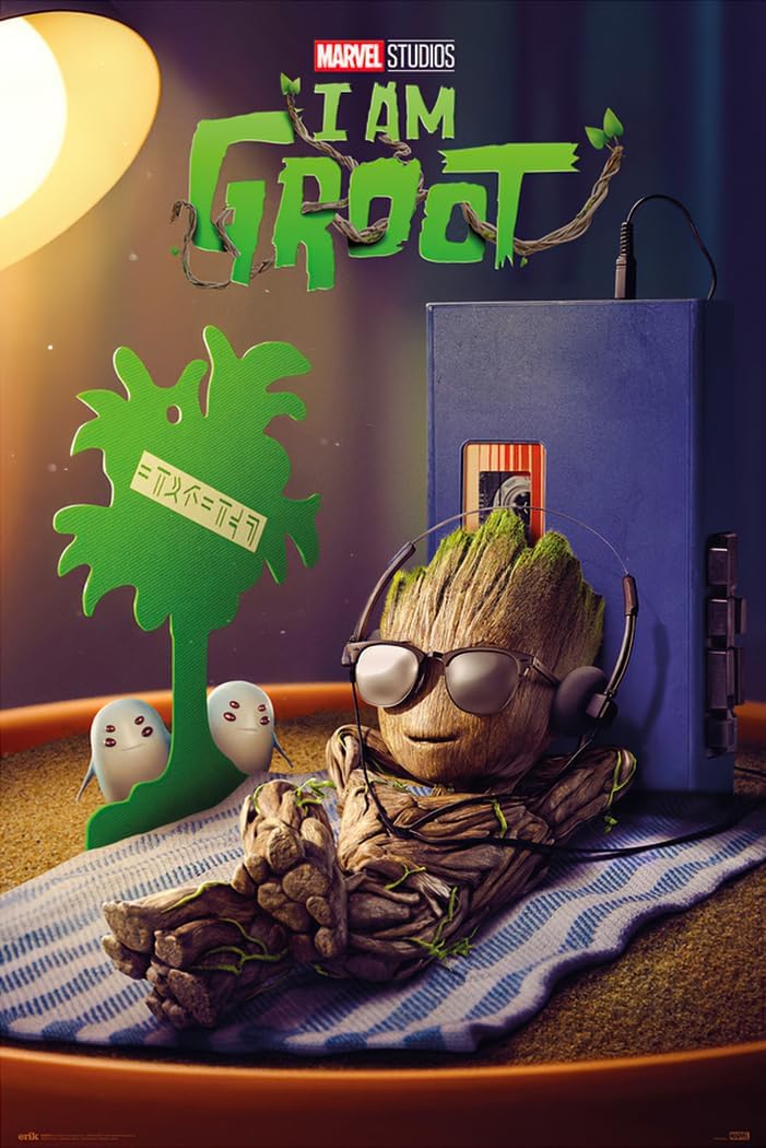 I Am Groot - Marvel TV Show Poster (Groot Chilling On Bed) (Size: 24" x 36") (Laminated Poster & Strips)