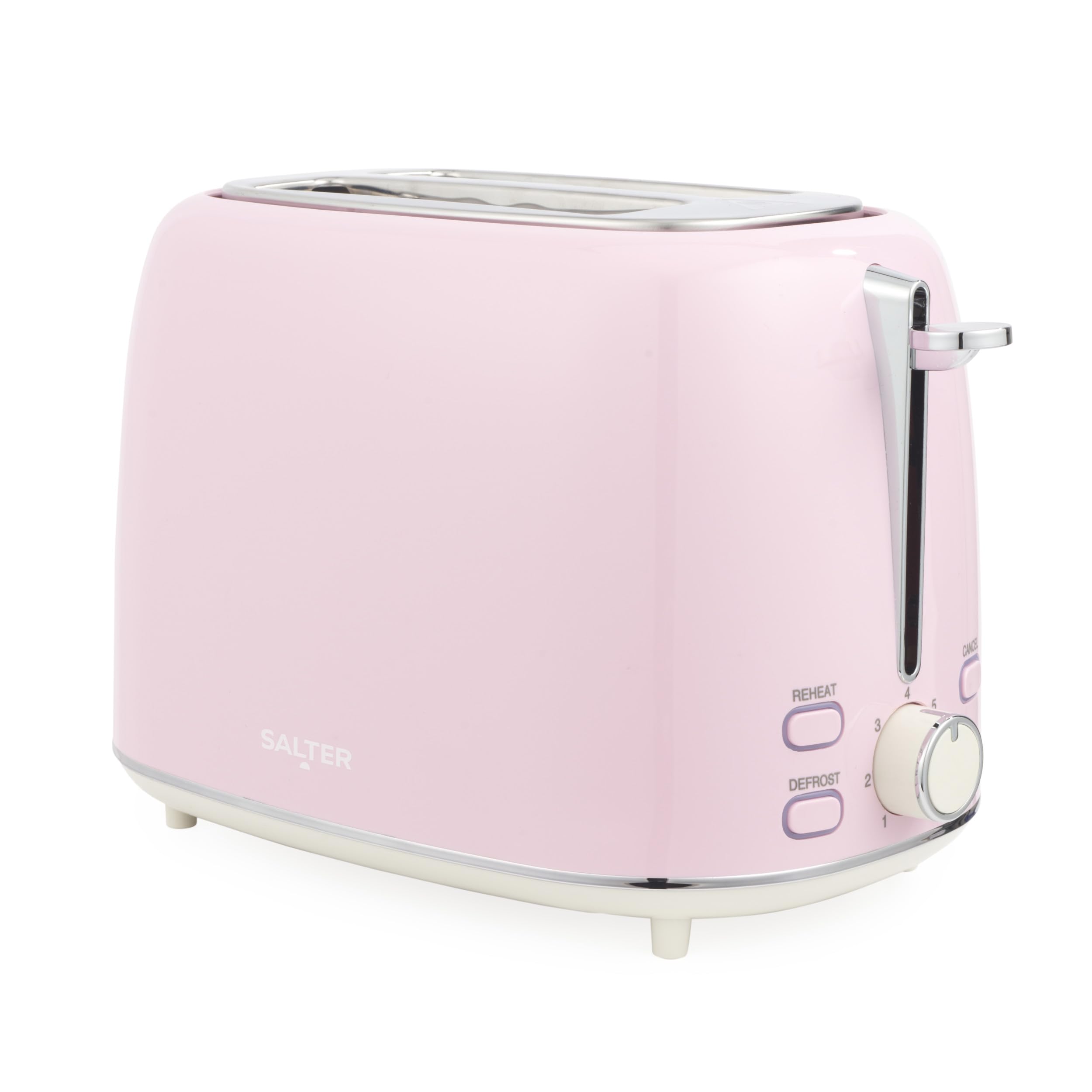Salter Pink Retro Toaster, 2 Slice, 930 W, 7 Browning Levels