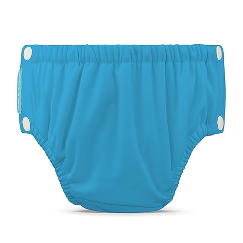 Charlie Banana Baby Easy Snaps - Pañal de natación reutilizable y lavable para niños o niñas, turquesa, talla L