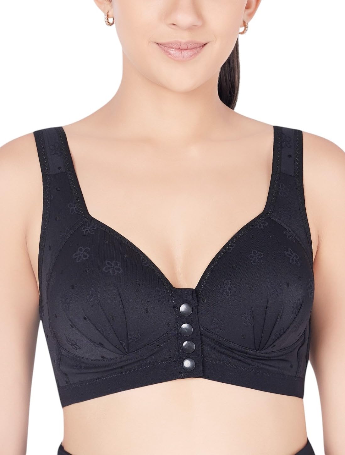 Women Polyester Lightly Padded Front Button Open Maternity|Feeding| Nursing Bra-image-25