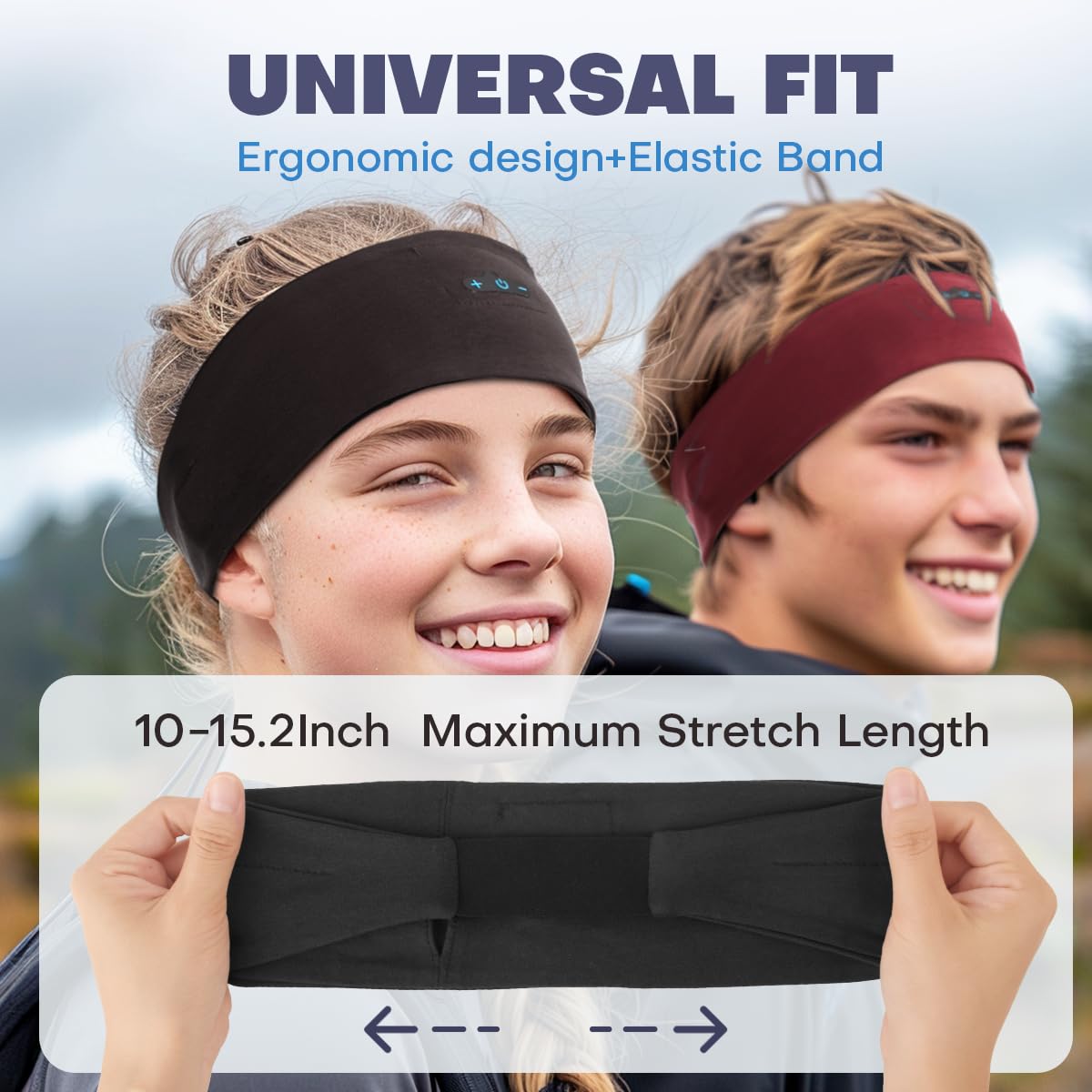 Auriculares para dormir con Bluetooth para dormir de lado, 17 horas de reproducción, auriculares inalámbricos con altavoces estéreo HD para entrenamiento, correr, yoga, regalo ideal para hombres