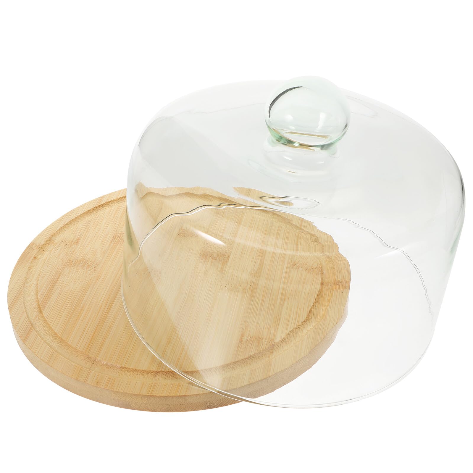 Cloche à Gâteau en Verre Transparent avec Plateau Rond, Lot 2 Pièces