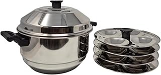 Tabakh IC-224 Stainless Steel Idli Cooker with 4-Rack Idly Stand & Multi...