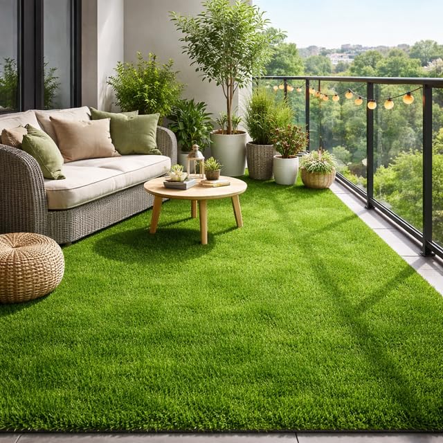 Artificial Grass Turf 25mm – 4x20 ft Outdoor Lawn Carpet – UV Weather Resistant Synthetic Grass – Pet & Kids Friendly, Easy Install-image-18