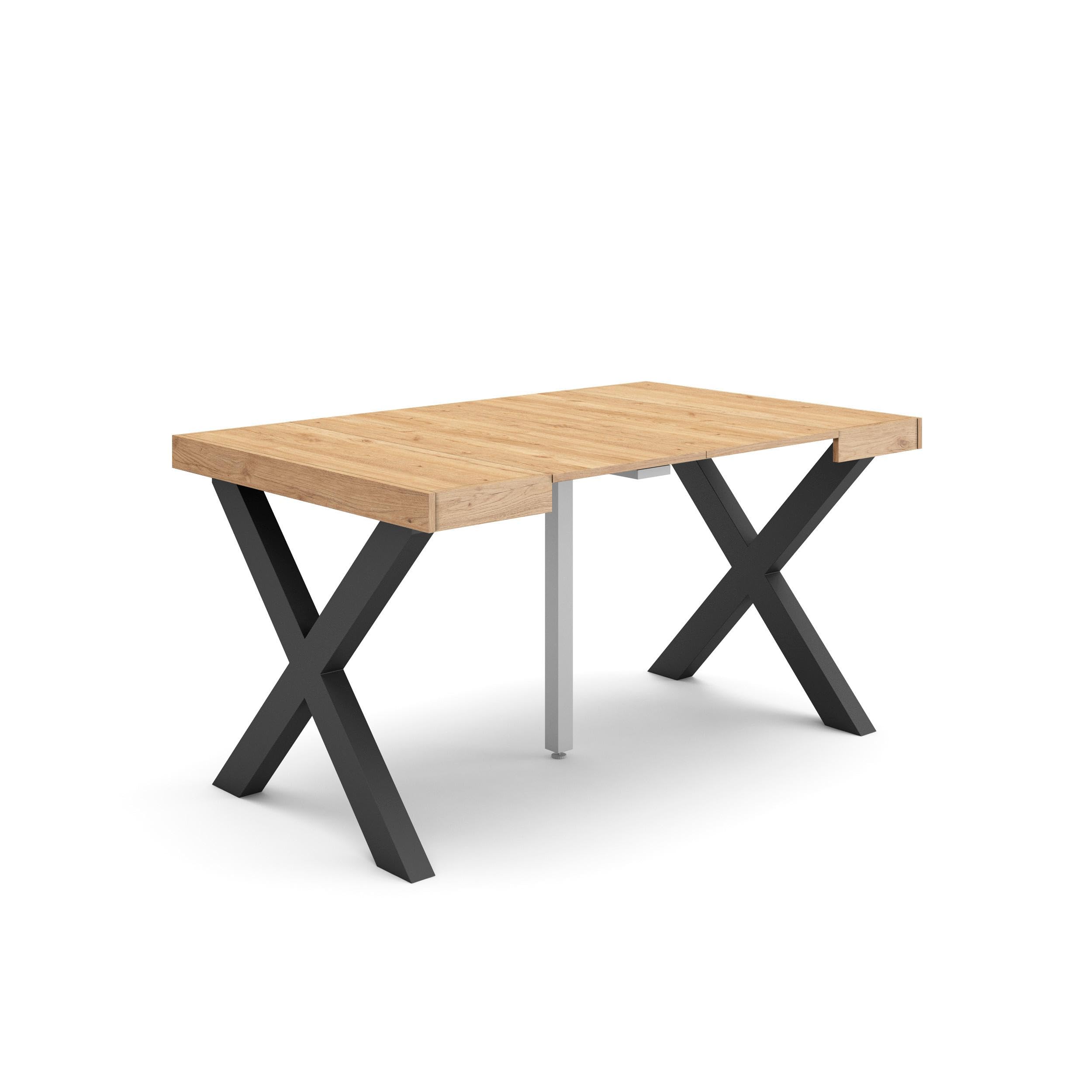 Skraut Home | Table Console Extensible | Console Meuble | 140 | pour 6 Personnes | Pieds Bois Massif | Style Moderne | Chêne
