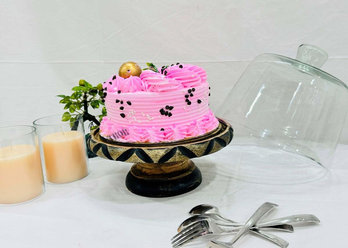 Cake Stand with Real Glass Dome, Mango Wood Cake Stand with Lid, Dessert Display, Decorative Kitchen Server, Multi-Purpose Use, Cake Stand for Outdoors, Screen Tents, Parties Picnics