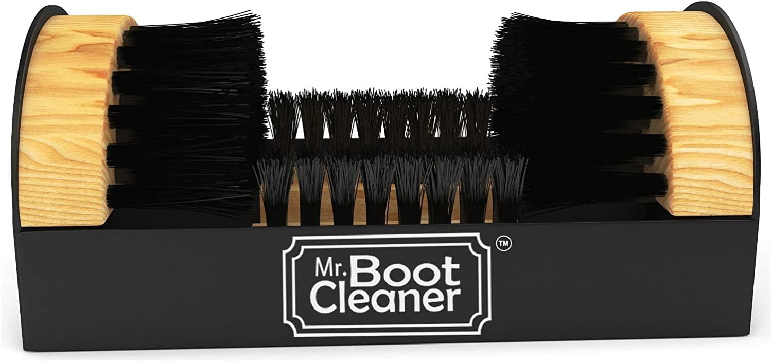 Boot Brush Cleaner Floor Mount Scraper Commercial With Hardware Indoor/Outdoor by Mr Boot Cleaner, Black