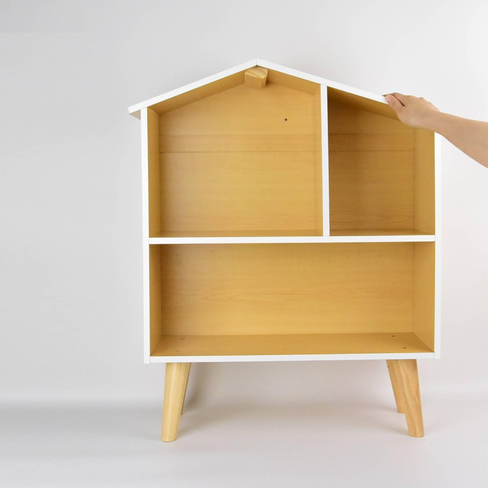 DIY Puppenhaus Holzspielhaus Regal Aufbewahrung Kinder Möbel Bausatz Lernspaß Kreative Gestaltung Solider Holzrahmen mit Fächern für Kinderzimmer Spielzimmer Vorschule Geschenk Heimdekoration