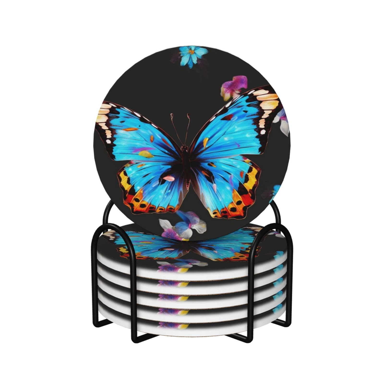 Dessous de verre céramique et liège premium avec son socle métallique