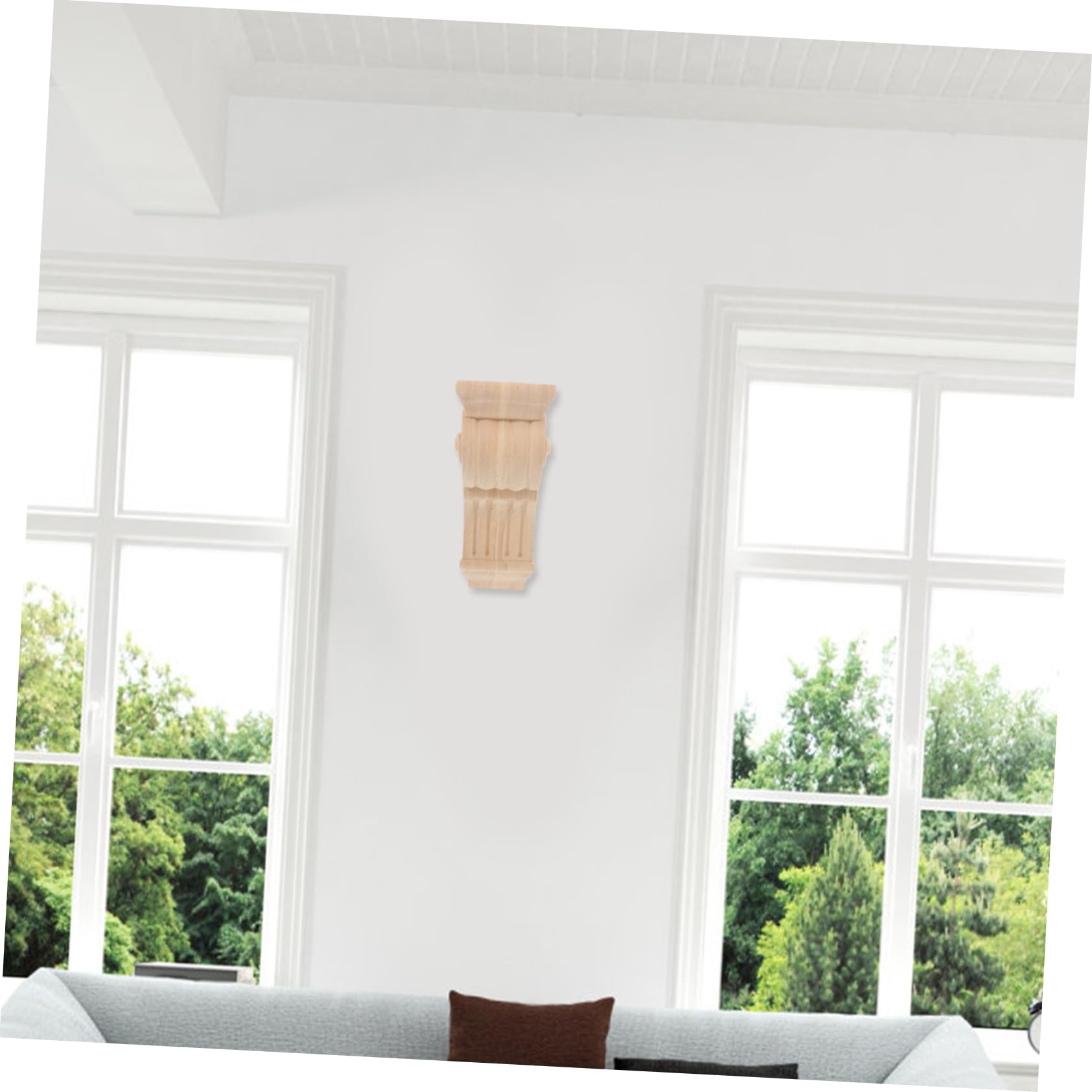 2 Stück Massive Holzsäulen Eckverzierung Geschnitzt Europäischer Stil Holzsäule mit Glatter Oberfläche Dekorative Holzkonsole für Vielseitige Innenraumgestaltung