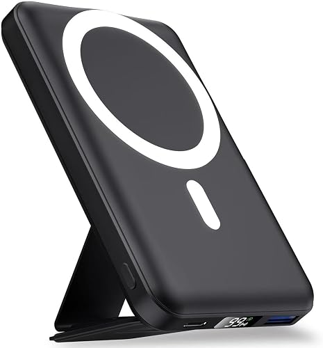 YAGOPAL Magsafe Power Bank 10000mAh Magnetic Wireless Power Bank with Foldable Stand and LED Display Portable Charger 22.5W PD Fast Charging Battery Pack For iPhone 17/16 /15/14/13/12 Mini Pro/Pro Max