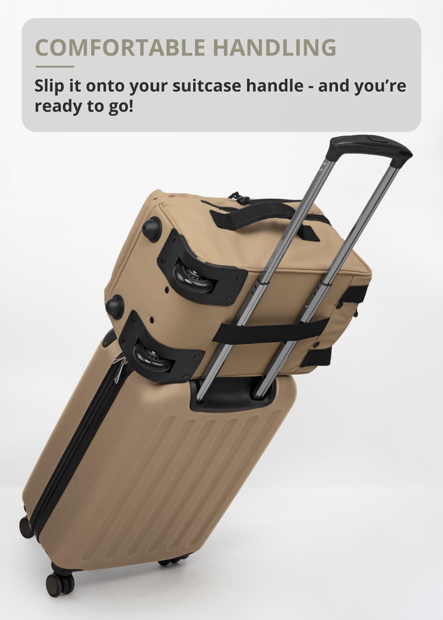 Blnbag M7 - Trolley de cabina 40×20×25 cm impermeable, maleta de mano ligera 20L para vuelos de Ryanair, bolsa de avión 2 ruedas y compartimento acolchado para portátil, color champán