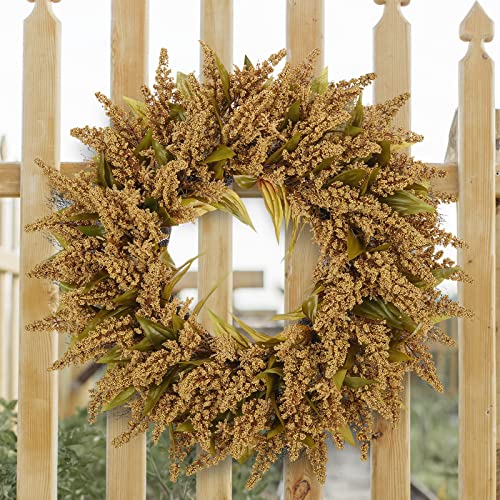 Huadanbor Fall Wreath, 24" Wreaths,Artificial Heather Berry Wreaths For Front Door, Used For Thanksgiving, Farmhouse Or Room Indoors,Outdoors, Corridors, Offices (Brown) #TOP3