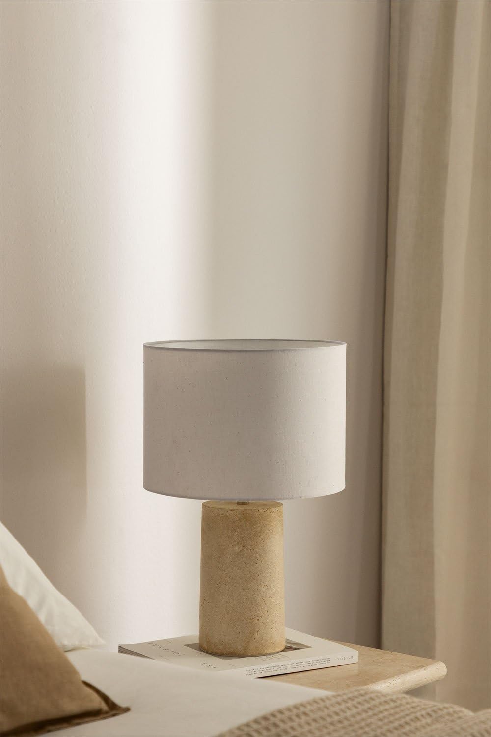 SKLUM Lampe de Table Dianta en Lin et Fibre de Verre