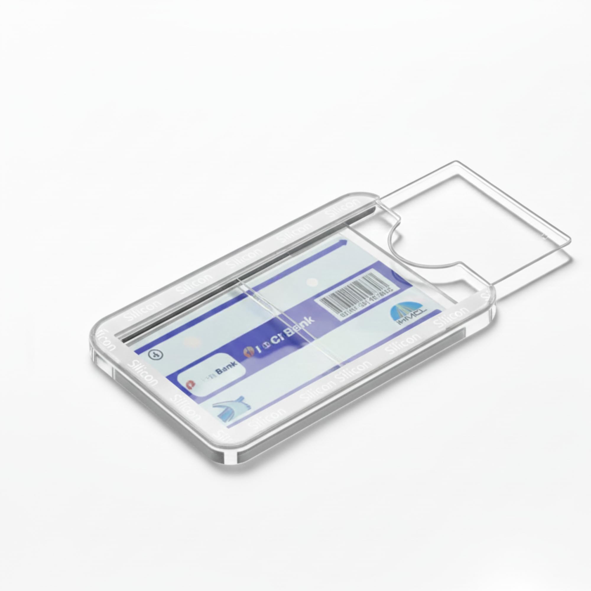 FastTag Universal Car Windshield Card Holder, Turquoise Blue Plastic, 15 x 8 cm, Adhesive Finish