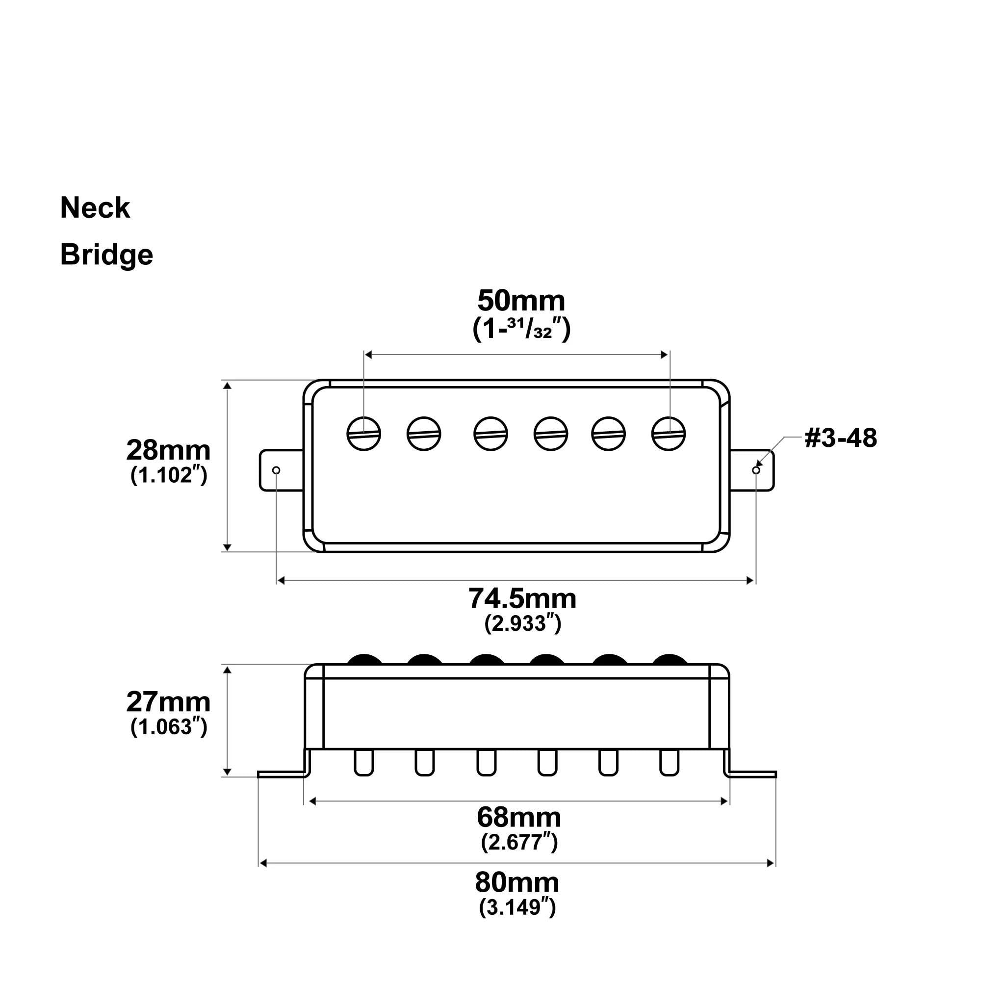 Repuestos Para Pastillas De Guitarra Pastilla Eléctrica Mini Humbucker Cubierta De Alnico 5 | 1 pastilla de puente de guitarra cromada, puente cromado
