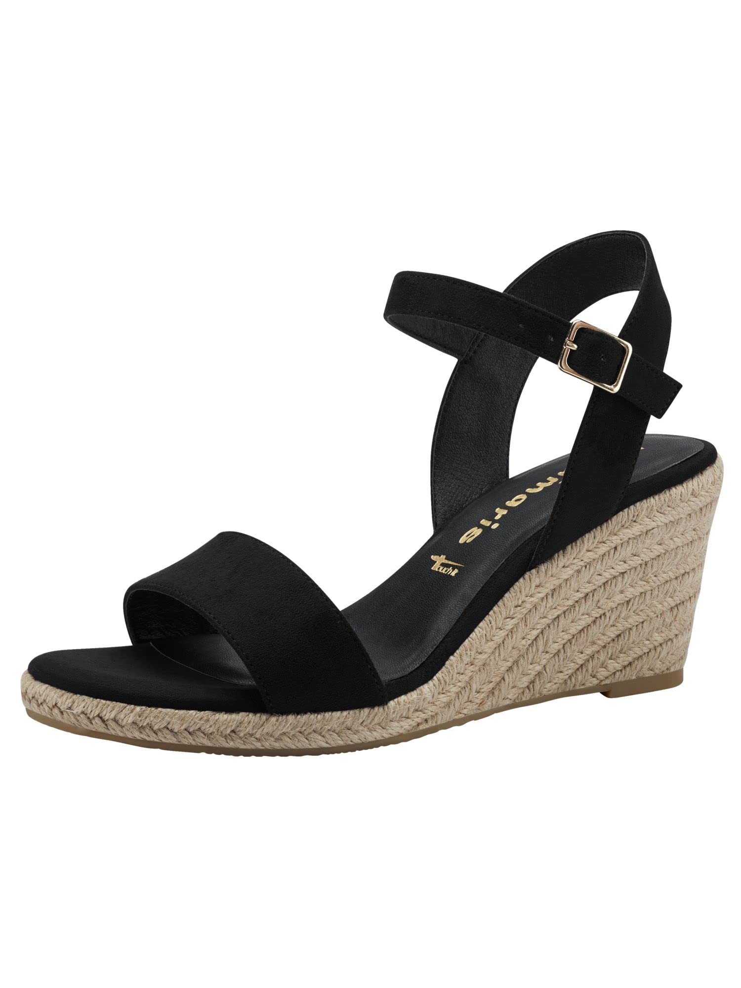 Tamaris Women’s sandal with wedge heel black 5.5 UK