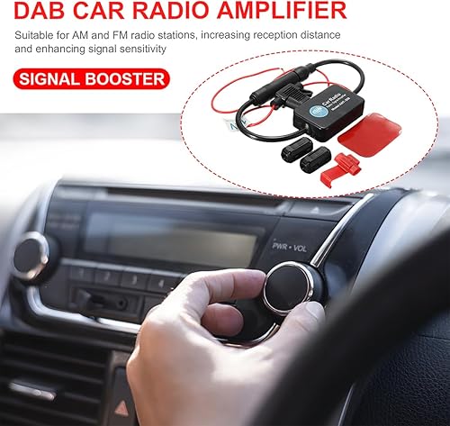 Miniatura 4 de AICEL Amplificador de antena de coche, amplificador de antena de radio FM, amplificador universal de antena de radio FM para automóvil de 12 V,