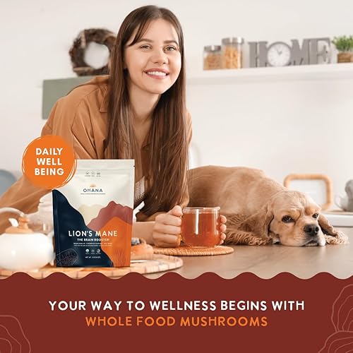 Miniatura 2 de Ohana Lion's Mane, mezcla de polvo de hongos orgánicos, suplemento orgánico de hongos integrales USDA, sin OMG, sin gluten, bolsa de 1 libra,