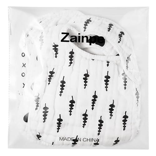 Miniatura 7 de Zainpe 6 baberos de algodón de muselina a presión para bebés, baberos con 6 capas suaves y absorbentes, lavables a máquina, paños para eructos para